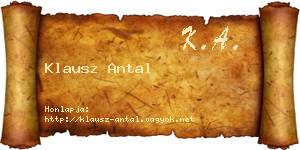 Klausz Antal névjegykártya